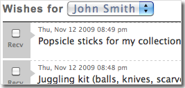 Intuitive wish lists